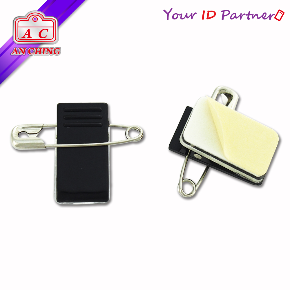 Rotatable metal clip / safety pin for badge holders. - TopBadge